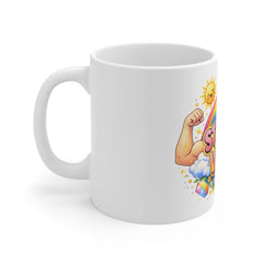 Strong Vibes Mug — Rainbow Retro Positive Coffee Cup