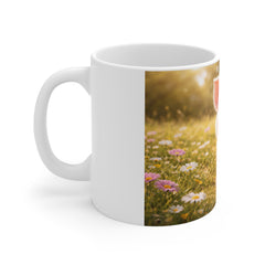 Cute Piglet Mug — Adorable Baby Pig in Daisy Field 11oz Coffee Cup