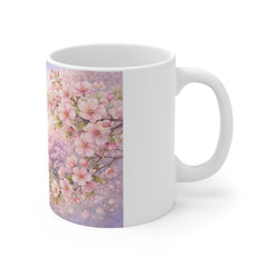 Cherry Blossom Scenic Mug — Pink Sakura Bridge Coffee Cup