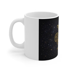 Aries Zodiac Mug — Gold Ram Constellation Coffee Cup (11oz)