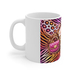 Leopard Glam Coffee Mug – Pink Fashion Accessories Pattern