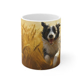 Collie running in the wild Mug