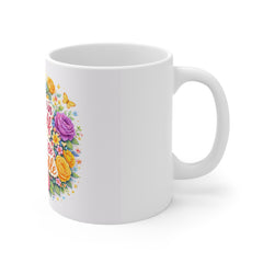 Believe in Yourself Floral Mug — 'Believe in Yourself and You Will Be Unstoppable' Inspirational Coffee Cup