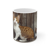 Cat Photo Coffee Mug — Ginger Tabby on Rustic Wood