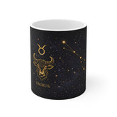 Taurus Zodiac Mug — Gold Bull Constellation Coffee Cup