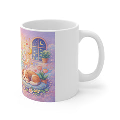 Cozy Vibes Mug — Pastel Cute Cat & Dog Relaxation Coffee Cup