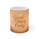 Good Vibes Only Mug — Sunrise Floral Positivity Coffee Cup