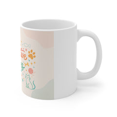 Pawsitive Vibes Mug — Cute Dog & Cat Coffee Cup, Pet Lover Gift