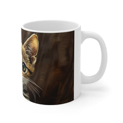 Cute Tabby Kitten Coffee Mug — Adorable Cat Portrait 11oz