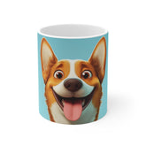 Corgi Smile Coffee Mug – Cute Dog Face 11oz Ceramic Gift
