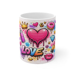 Urban Love Graffiti Mug – Bold Street Art Aesthetic