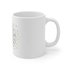 Zodiac Wheel 11oz White Mug — Celestial Horoscope Coffee Cup