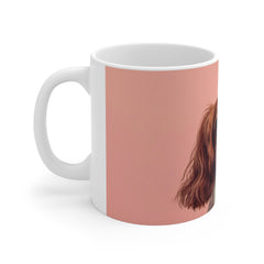 Cavalier King Charles Portrait Mug — Cute Pink Dog Coffee Cup
