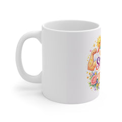 You Are Stronger Than You Think Mug — Inspirational Floral Rainbow Coffee Cup