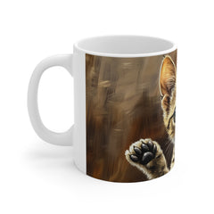 Cute Tabby Kitten Coffee Mug — Adorable Cat Portrait 11oz