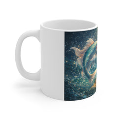 Pisces Zodiac Mug — Celestial Twin Fish Astrology Coffee Cup (11oz)