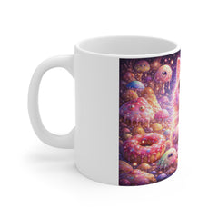 Cosmic Candy Cat Mug – Whimsical Surreal Art Design