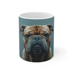 Bulldog Portrait Mug — Realistic Dog Face Coffee Cup