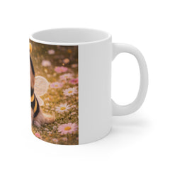 Cute Puppy in Bee Costume Coffee Mug — Adorable Floral Dog Gift