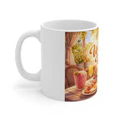 Weekend Vibes Mug — Cozy Breakfast Scene Coffee Cup