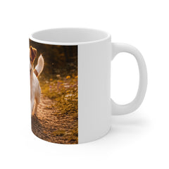Dog Photo Mug — Happy Jack Russell Running Through Wildflowers
