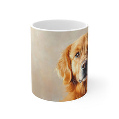 Golden Retriever Portrait Mug — 11oz Ceramic Coffee Cup