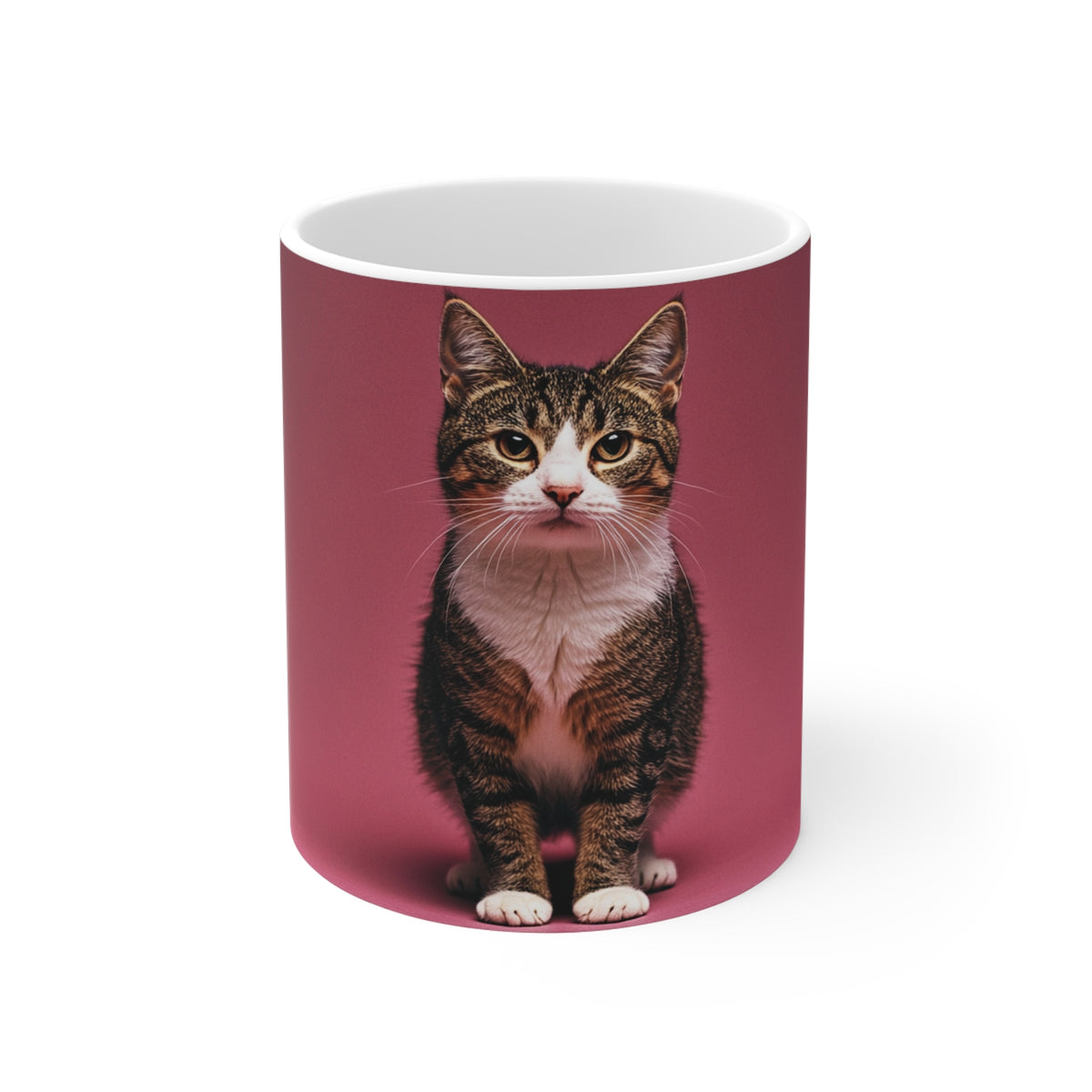 Cat Portrait Mug — Cute Tabby Kitten Coffee Cup, Gift for Cat Lovers