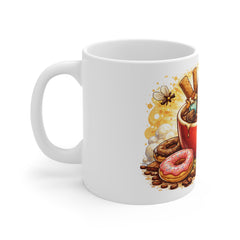 Coffee Sloth Mug — Cute Sloth in Latte Cup with Donuts | Fun Gift for Coffee Lovers