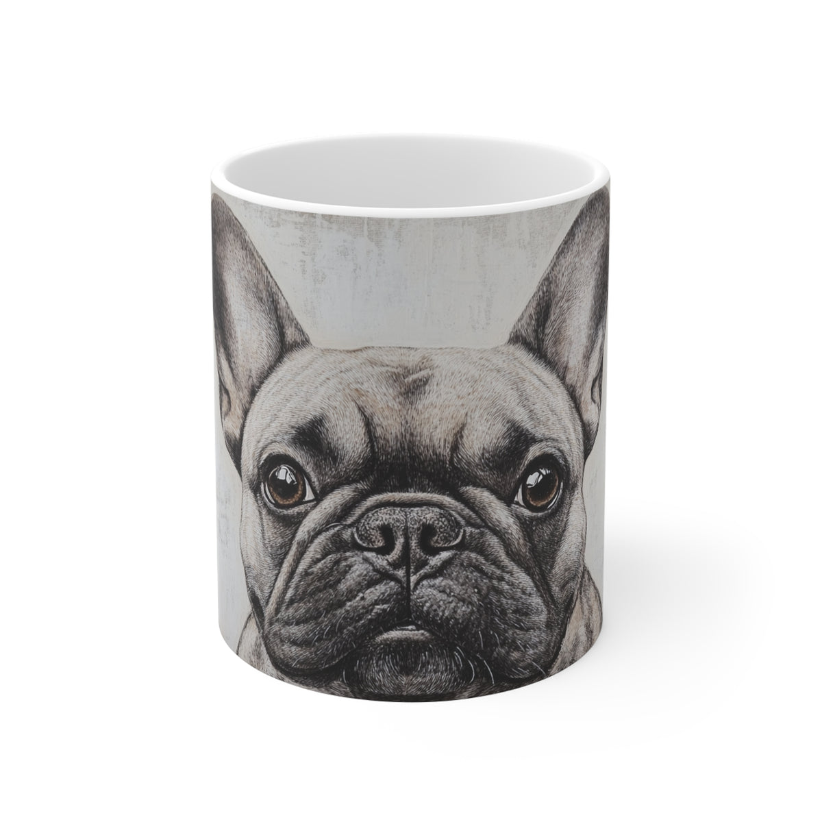 French Bulldog Portrait Mug — Cute Dog Coffee Cup, Pet Lover Gift