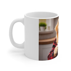 Golden Retriever Coffee Mug — Cute Dog Holding Coffee Photo Mug