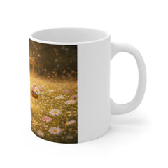 Libra Zodiac Scale Mug — Gold Floral Astrology Coffee Cup