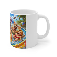 Funny Waterpark Mug — Colorful Tubing Ride Coffee Cup