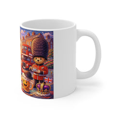 Cute Corgi London Mug — Royal Tea Time Illustration 11oz
