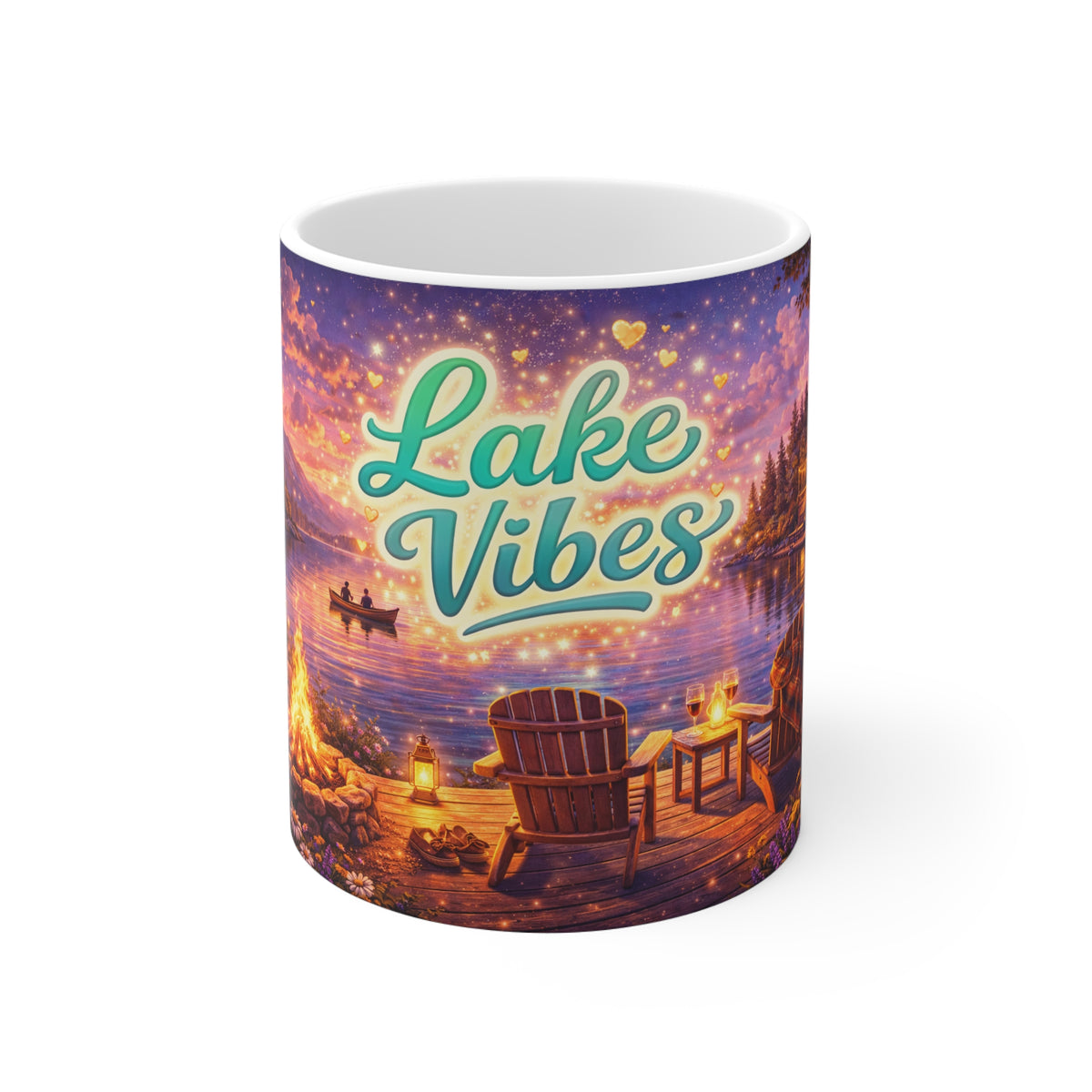 Lake Vibes Mug — Cozy Lakeside Sunset Coffee Cup (11oz)