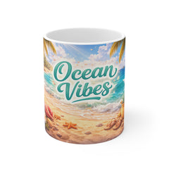 Ocean Vibes Mug — Tropical Beach Coffee Cup, Summer Vacation Gift