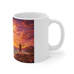 Sunset Vibes Mug — 11oz Beach Sunset Coffee Cup
