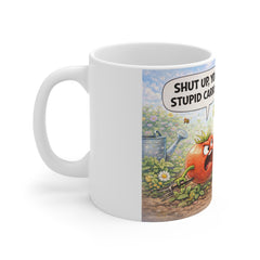 Funny Vegetable Cartoon Mug — "Shut Up, You Stupid Carrot!" 11oz Ceramic Coffee Cup