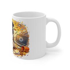 Coffee Panic Mug — Funny Stressed Dog Error Office Ceramic Coffee Cup