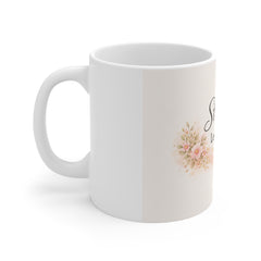 Strength Looks Good on Her Floral Mug — Inspirational Coffee Cup for Women