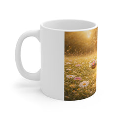 Libra Zodiac Scale Mug — Gold Floral Astrology Coffee Cup