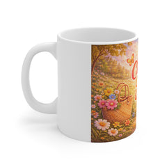 Choose Joy Mug — Floral Sunlit Picnic Inspirational Coffee Cup