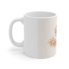 Grace in Her Grit Floral Coffee Mug — Inspirational Tea Cup for Women, Encouragement Gift