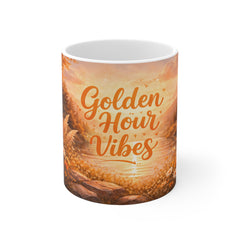 Golden Hour Vibes Mug — Scenic Autumn Sunrise Ceramic Coffee Cup
