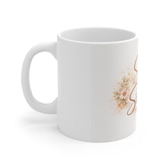 Soft Is Strong Mug — Inspirational Floral Coffee Cup for Women, Encouragement Gift