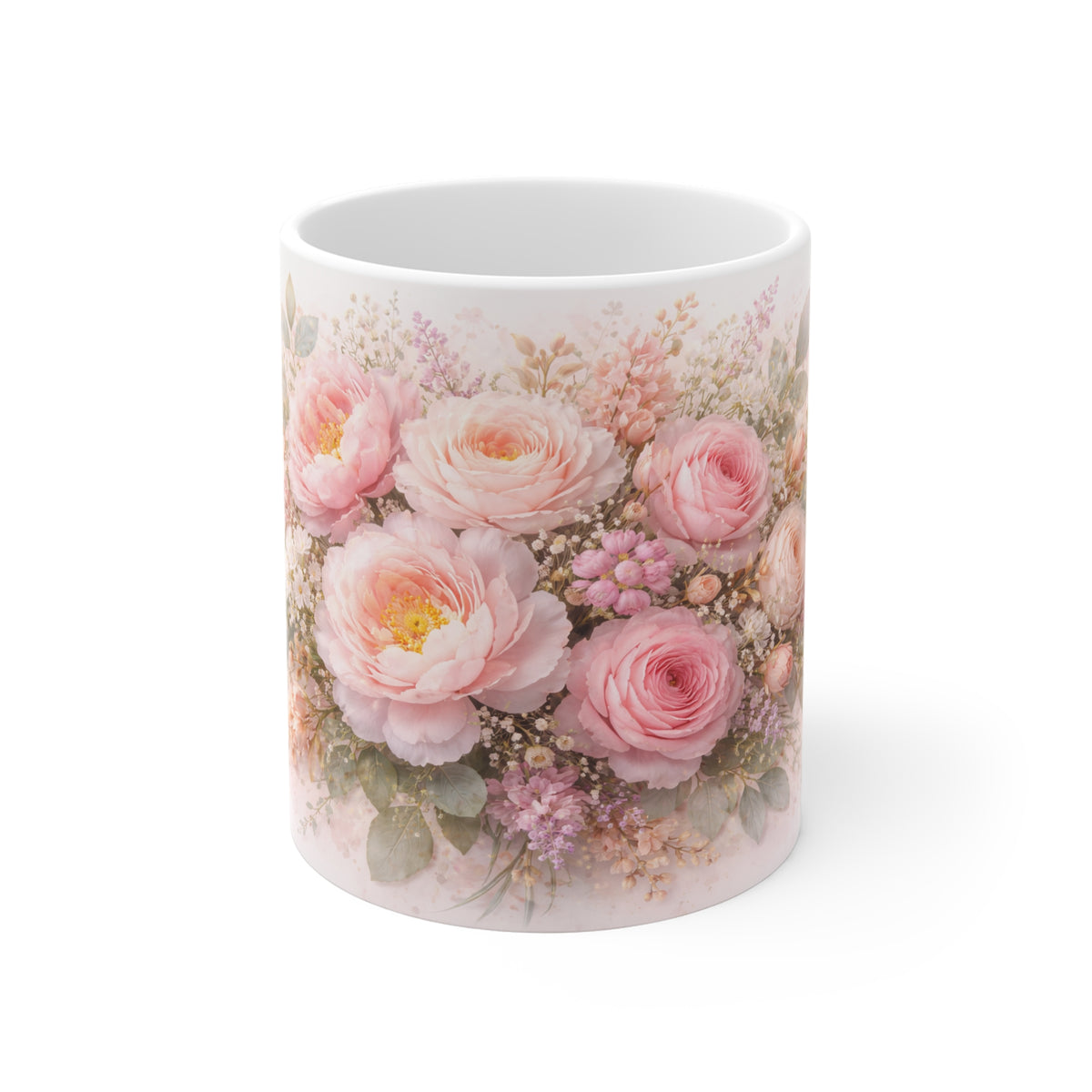 Blush Bloom Mug – Elegant Floral Design
