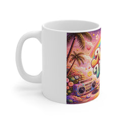 Now Vibes Mug — Retro Rainbow Disco Coffee Cup