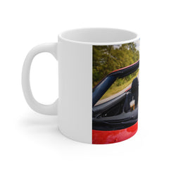 Golden Retriever Road Trip Mug – Cute Dog Driving Convertible Coffee Cup